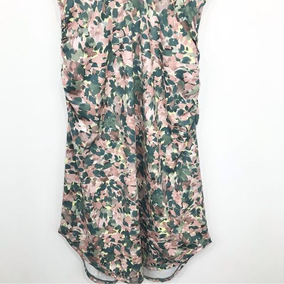 Prana Pearl Isla Green Pink Fitted Stretch Athleisure Dress in White Garden - Picture 11 of 13